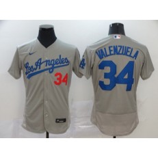 MLB Los Angeles Dodgers #34 Fernando Valenzuela Gray 2020 Nike Flexbase Jersey