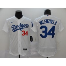 MLB Los Angeles Dodgers #34 Fernando Valenzuela White 2020 Nike Flexbase Jersey