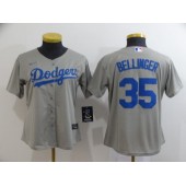 MLB Los Angeles Dodgers #35 Cody Bellinger Gray Women 2020 Nike Cool Base Jersey