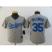 MLB Los Angeles Dodgers #35 Cody Bellinger Gray Youth 2020 Nike Cool Base Jersey