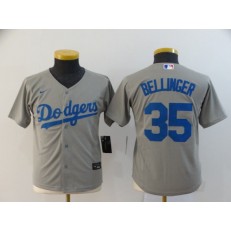 MLB Los Angeles Dodgers #35 Cody Bellinger Gray Youth 2020 Nike Cool Base Jersey