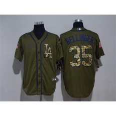 MLB Los Angeles Dodgers #35 Cody Bellinger Olive 2020 Nike Cool Base Jersey