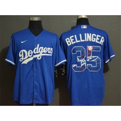 MLB Los Angeles Dodgers #35 Cody Bellinger Royal 2020 Nike Cool Base With Team Logo Jersey