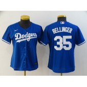 MLB Los Angeles Dodgers #35 Cody Bellinger Royal Women 2020 Nike Cool Base Jersey