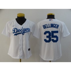 MLB Los Angeles Dodgers #35 Cody Bellinger White Women 2020 Nike Cool Base Jersey