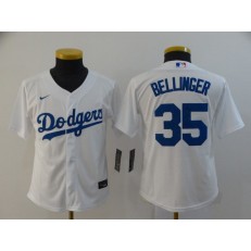 MLB Los Angeles Dodgers #35 Cody Bellinger White Youth 2020 Nike Cool Base Jersey
