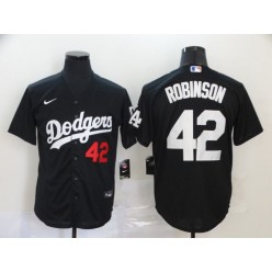 MLB Los Angeles Dodgers #42 Jackie Robinson Black 2020 Nike Cool Base Jersey
