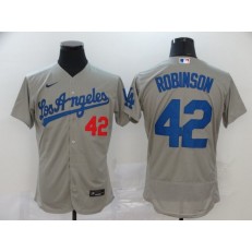 MLB Los Angeles Dodgers #42 Jackie Robinson Gray 2020 Nike Flexbase Jersey