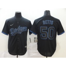 MLB Los Angeles Dodgers #50 Mookie Betts Black Shadow 2020 Nike Cool Base Jersey
