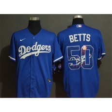 MLB Los Angeles Dodgers #50 Mookie Betts Royal 2020 Nike Cool Base With Team Logo Jersey