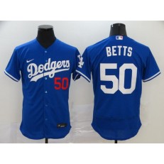 MLB Los Angeles Dodgers #50 Mookie Betts Royal 2020 Nike Flexbase Jersey