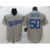MLB Los Angeles Dodgers #50 Mookie Betts Royal Gray 2020 Nike Cool Base Jersey