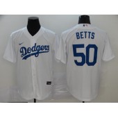 MLB Los Angeles Dodgers #50 Mookie Betts White 2020 Nike Cool Base Jersey