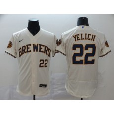 MLB Milwaukee Brewers #22 Christian Yelich Cream Nike 2020 Flexbase Jersey