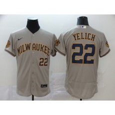 MLB Milwaukee Brewers #22 Christian Yelich Gray Nike 2020 Flexbase Jersey