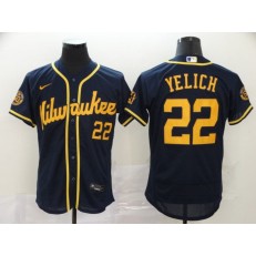 MLB Milwaukee Brewers #22 Christian Yelich New Navy Nike 2020 Flexbase Jersey