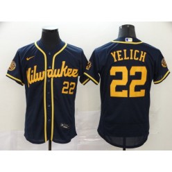 MLB Milwaukee Brewers #22 Christian Yelich New Navy Nike 2020 Flexbase Jersey