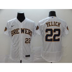 MLB Milwaukee Brewers #22 Christian Yelich White Nike 2020 Flexbase Jersey