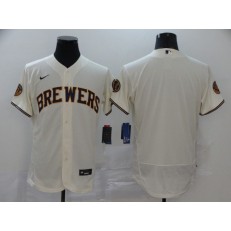 MLB Milwaukee Brewers Blank Cream Nike 2020 Flexbase Jersey