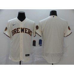 MLB Milwaukee Brewers Blank Cream Nike 2020 Flexbase Jersey
