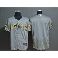 MLB Milwaukee Brewers Blank Gray Nike 2020 Flexbase Jersey
