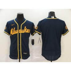 MLB Milwaukee Brewers Blank Navy Nike 2020 Flexbase Jersey