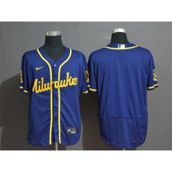 MLB Milwaukee Brewers Blank Royal Nike 2020 Flexbase Jersey