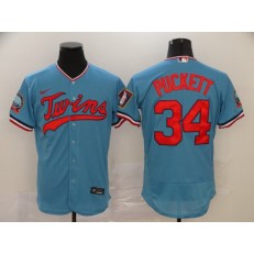MLB Minnesota Twins #34 Kirby Puckett Blue Nike 60th Season Flexbase Jersey