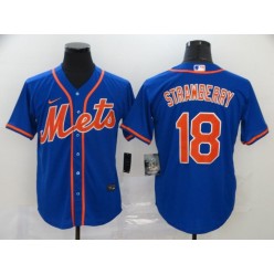 MLB New York Mets #18 Darryl Strawberry Royal 2020 Nike Cool Base Jersey