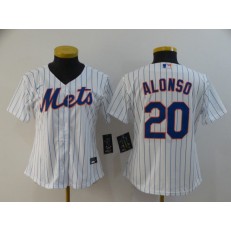 MLB New York Mets #20 Pete Alonso White Women 2020 Nike Flexbase Jersey