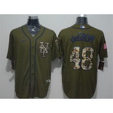 MLB New York Mets #48 Jacob DeGrom Olive 2020 Nike Cool Base Jersey