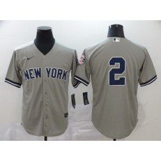 MLB New York Yankees #2 Derek Jeter Gray 2020 Nike Hall Of Fame Induction Cool Base Jersey