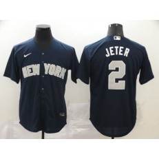 MLB New York Yankees #2 Derek Jeter Navy 2020 Nike Cool Base Jersey