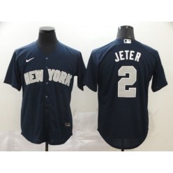 MLB New York Yankees #2 Derek Jeter Navy 2020 Nike Cool Base Jersey