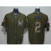 MLB New York Yankees #2 Derek Jeter Olive 2020 Nike Cool Base Jersey