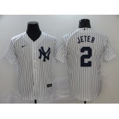 MLB New York Yankees #2 Derek Jeter White 2020 Nike Cool Base Jersey
