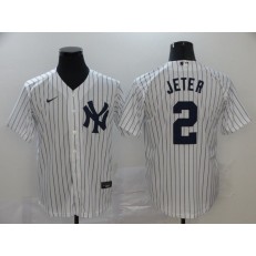 MLB New York Yankees #2 Derek Jeter White 2020 Nike Cool Base Jersey