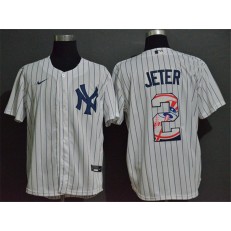 MLB New York Yankees #2 Derek Jeter White Nike 2020 Nike Cool Base Fashion Jersey