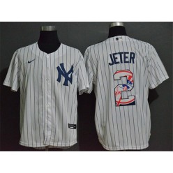 MLB New York Yankees #2 Derek Jeter White Nike 2020 Nike Cool Base Fashion Jersey