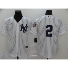 MLB New York Yankees #2 Derek Jeter White Nike 2020 Nike Hall Of Fame Induction Cool Base Jersey
