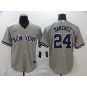 MLB New York Yankees #24 Gary Sanchez Gray 2020 Nike Cool Base Jersey