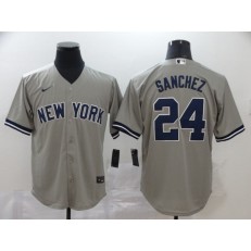 MLB New York Yankees #24 Gary Sanchez Gray 2020 Nike Cool Base Jersey
