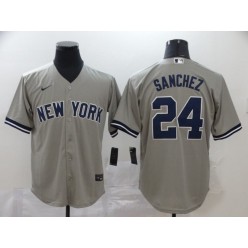 MLB New York Yankees #24 Gary Sanchez Gray 2020 Nike Cool Base Jersey