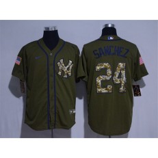 MLB New York Yankees #24 Gary Sanchez Olive 2020 Nike Cool Base Jersey