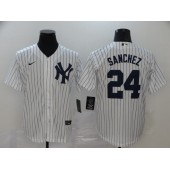 MLB New York Yankees #24 Gary Sanchez White 2020 Nike Cool Base Jersey