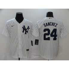 MLB New York Yankees #24 Gary Sanchez White 2020 Nike Cool Base Jersey