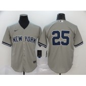 MLB New York Yankees #25 Gleyber Torres Gray 2020 Nike Cool Base Replica Player Jersey
