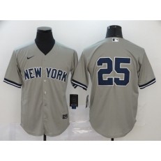 MLB New York Yankees #25 Gleyber Torres Gray 2020 Nike Cool Base Replica Player Jersey