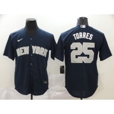 MLB New York Yankees #25 Gleyber Torres Navy 2020 Nike Cool Base Jersey