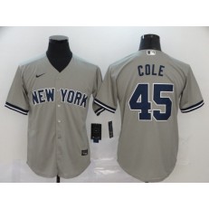 MLB New York Yankees #45 Gerrit Cole Gray 2020 Nike Cool Base Jersey
